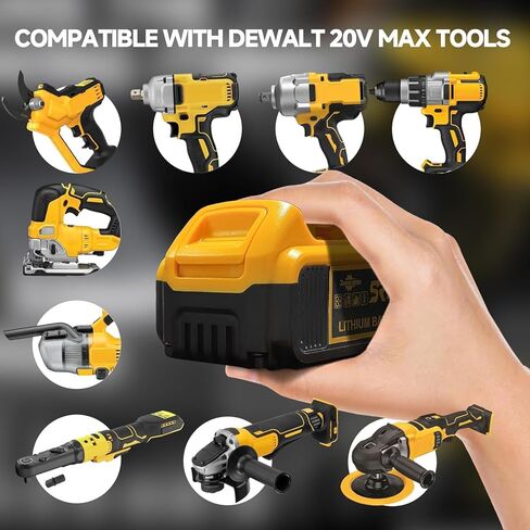 استبدال بطارية وشاحن 20 فولت بحد أقصى 8.0 أمبير في الساعة لجهاز Dewalt، متوافق مع أدوات الطاقة اللاسلكية Dewalt 20V MAX in Kuwait