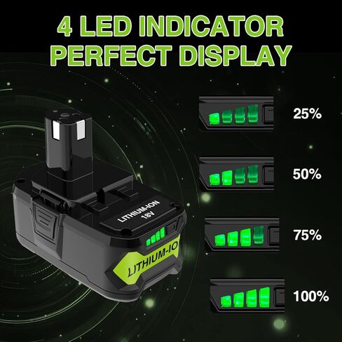 بطارية 8000 مللي أمبير P108 18 فولت متوافقة مع Ryobi 18V ONE+ استبدال البطارية P102 P103 P104 P105 P106 P108 P107 P109 P190 أدوات الطاقة اللاسلكية (عبوة واحدة) in Kuwait