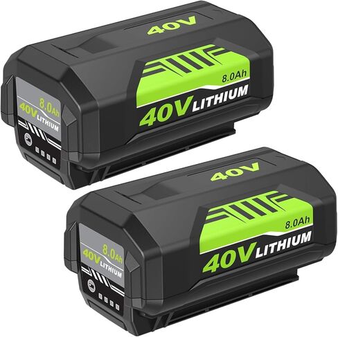 2 × OP4026 8.0Ah بديل لبطارية Ryobi 40V وشاحن Op401، متوافق مع بطارية Ryobi 40V OP4050A OP40601 OP4026A OP4040 OP4030 OP4050 OP4015 OP40261 OP4020 (أخضر-3 عبوات) in Kuwait