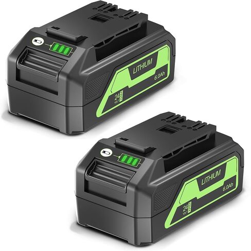 EOTTK 2-Pack 6.0Ah USB بطاريات بديلة لبطارية Greenworks 24V BAG709 BAG708 LB24A020 LB24A040 in Kuwait