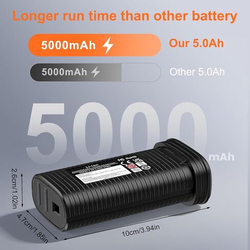 Amityke 7.4V 5.0Ah Rechargeable Lithium Ion Battery Compatible with WOLFBOX MF200 Replacement Battery, Removable Spare Power for Compressed Air Duster in Saudi Arabia