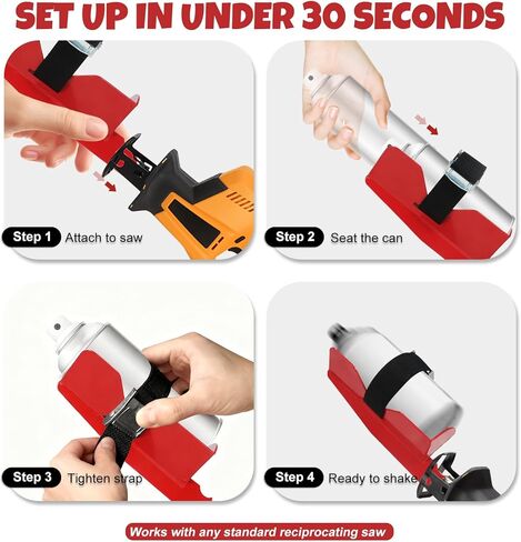 Secure Spray Can Shaker Attachment Reciprocating Saw Holder Anti Slip Strap Stabilizer Mixing Tool in Kuwait
