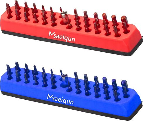 43-Slot Magnetic Screwdriver Bit Organizer Case, Fits 1/4'' Hex Bits, Empty Storage Box for Tool Organization, Organizer Only (Bits Not Included) (4 Color Set) in Kuwait