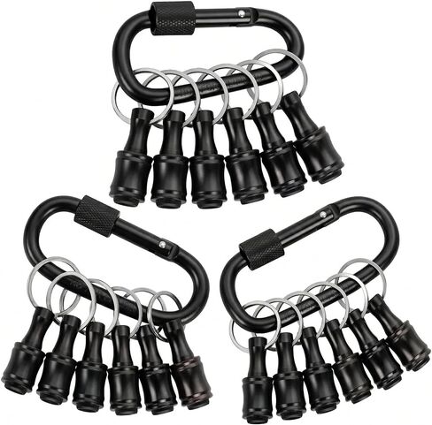 18PCS 1/4'' Bit Holders Keychain Aluminum Screwdriver Hex Shank Drill Bit Holder Key Chain, Portable,Tool Gifts in Saudi Arabia