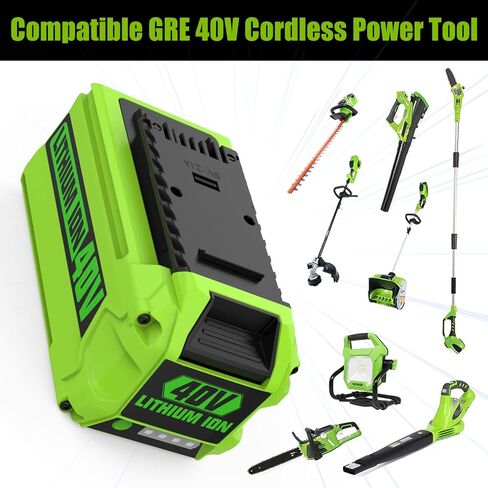 استبدال energup 2pack 6.5ah لبطارية Greenworks 40V ومجموعة الشاحن، متوافق مع Greenworks 40 Volt G-MAX أدوات الطاقة اللاسلكية (مع منفذ مزدوج لشاحن Green Works 40V) in Kuwait