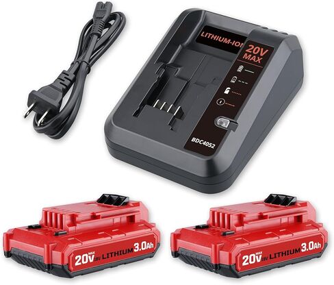 Premium 2Pack 3.0Ah PCC680L 20V Max Battery and Charger Replace for Porter Cable 20V Battery Compatible with PCC682L PCC685L PCC692L PCC681L PCC600 PCC640 PCC670B Cordless Power Tools in Kuwait