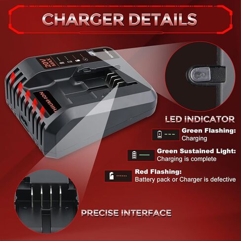 Premium 2Pack 3.0Ah PCC680L 20V Max Battery and Charger Replace for Porter Cable 20V Battery Compatible with PCC682L PCC685L PCC692L PCC681L PCC600 PCC640 PCC670B Cordless Power Tools in Kuwait