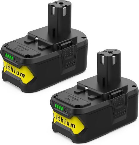 18V Battery Replacement for Ryobi Battery, 8.0Ah High Capacity Li-ion Battery, 2 Packs, Compatible with Ryobi 18V Tools P102, P103, P104, P105, P107, P108, P109, Intelligent Protection, Long Runtime in Kuwait