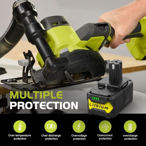 18V Battery Replacement for Ryobi Battery, 8.0Ah High Capacity Li-ion Battery, 2 Packs, Compatible with Ryobi 18V Tools P102, P103, P104, P105, P107, P108, P109, Intelligent Protection, Long Runtime in Kuwait