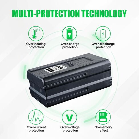 80V 8.0Ah Replacement for Greenworks 80V Battery, Upgraded 4X Longer Runtime, Compatible with Greenworks MAX 80V Lithium Ion Battery GBA80200 GBA80250 GBA80400 GBA80500 1PACK in Kuwait