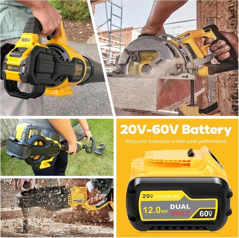 Fancy Buying 12000mAh DCB609 Replacement for Dewalt 60V MAX Battery DCB606 DCB609 DCB612 DCB206 Compatible with Dewalt 20V/60V Max Cordless Power Tools in Kuwait
