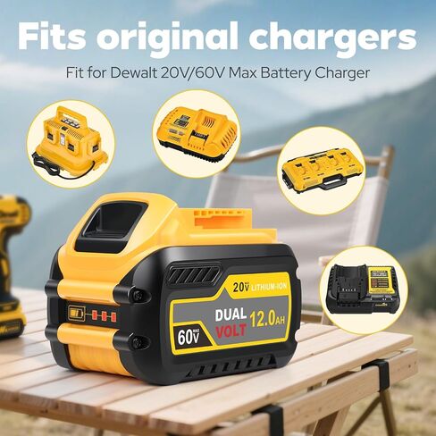 Fancy Buying 12000mAh DCB609 Replacement for Dewalt 60V MAX Battery DCB606 DCB609 DCB612 DCB206 Compatible with Dewalt 20V/60V Max Cordless Power Tools in Kuwait