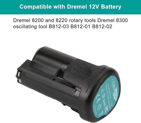 استبدال بطارية ليثيوم أيون 12 فولت 3.0 أمبير في الساعة من CREABEST لجهاز Dremel 8300 8220 8200 B812-03، B812-02، B812-01 أدوات لاسلكية، متوافقة مع بطارية Dremel 12 فولت تتضمن شحن ليثيوم أيون واحد in Kuwait