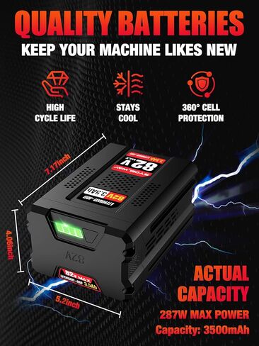 3.5Ah Replacement for Briggs & Stratton 82V MAX Battery, Compatible with Snapper 82V Battery BSB2AH82 BSB3AH82 BSB4AH82 BSB5AH82 1760514 for Snapper XD 82V Cordless Power Tools in Kuwait