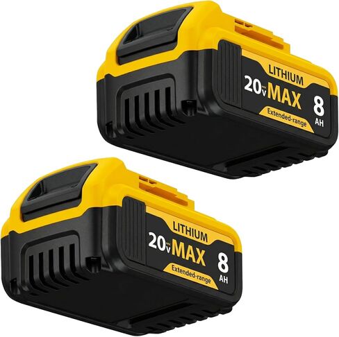 2Pcak 8000mAh 20V Max Replacement Batteries for DeWalt - Compatible with DCB206 DCB200 DCB201 DCB207, Fits 20V Battery Lithium ion Tools in Kuwait