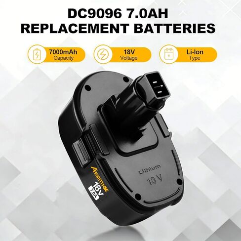 استبدال بطارية 7.0 أمبير 18 فولت لبطارية Dewalt 18V XRP DC9096 DC9098 DC9099 وشاحن DC9310 لبطارية Dewalt 7.2V-18V NI-CD NI-MH DC9091 DC9071 DE9057 DW9096 DW9094 DW9072 in Kuwait