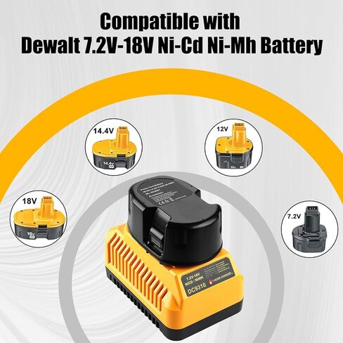 استبدال بطارية 7.0 أمبير 18 فولت لبطارية Dewalt 18V XRP DC9096 DC9098 DC9099 وشاحن DC9310 لبطارية Dewalt 7.2V-18V NI-CD NI-MH DC9091 DC9071 DE9057 DW9096 DW9094 DW9072 in Kuwait