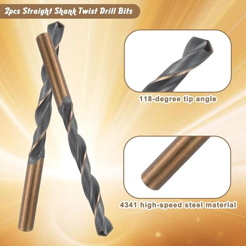 2pcs Cobalt Drill Bits Straight Shank 8mm Drill Bit High-Speed Steel Twist Drills Bits for Copper Stainless Steel Alloy Metal in Kuwait