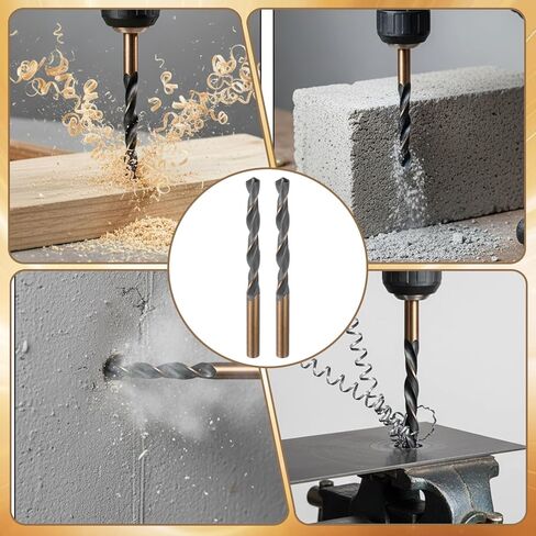 2pcs Cobalt Drill Bits Straight Shank 8mm Drill Bit High-Speed Steel Twist Drills Bits for Copper Stainless Steel Alloy Metal in Kuwait