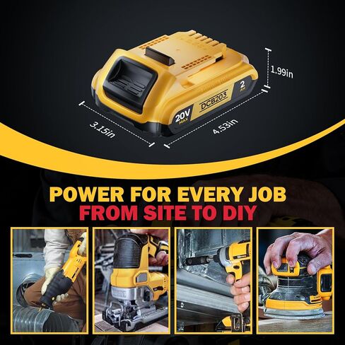 بديل 2 Ah لاستبدال بطارية Dewalt 20 فولت متوافق مع أدوات وشواحن بطارية DaWalt ​​20V MAX (DCB200/DCB204/DCB206 إلخ) عبوة واحدة in Kuwait