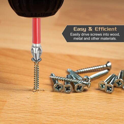 HARFINGTON 5pcs #2 Anti Slip Phillips Screwdriver Bit PH2 1/4" Hex Shank 1" (25mm) Magnetic Cross Head Drill Bits Chrome Plating S2 Steel Industrial Screw Driver Tool, Silver/Red in Kuwait