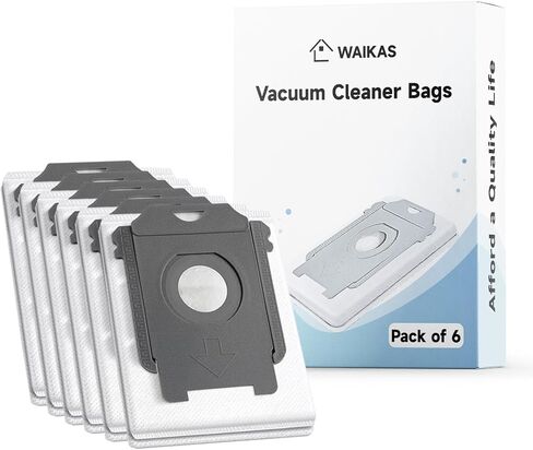 WAIKAS Vacuum Bags, 6 Packs, Compatible with iRobot Roomba Bags i, s, and j Series, Replacement for iRobot Roomba i1+, i3+(3550), i4+, i6+, i7+, i7Plus, j7+(7550), i8+, and s9+ Vacuums, Gray in Kuwait