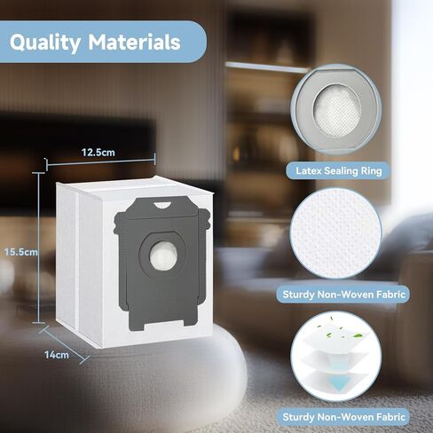 WAIKAS Vacuum Bags, 6 Packs, Compatible with iRobot Roomba Bags i, s, and j Series, Replacement for iRobot Roomba i1+, i3+(3550), i4+, i6+, i7+, i7Plus, j7+(7550), i8+, and s9+ Vacuums, Gray in Kuwait