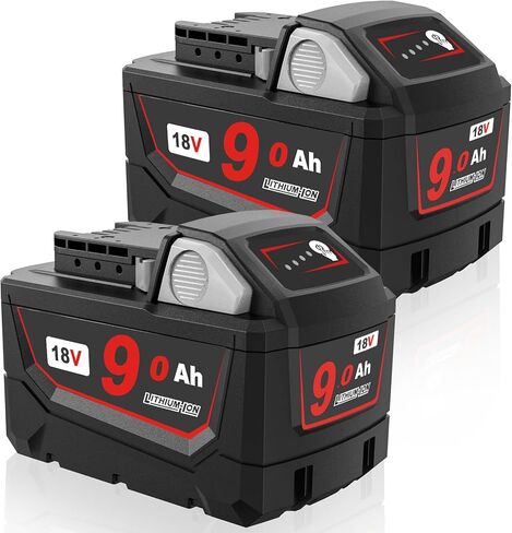 9.0Ah 18V Battery Compatible with Milwaukee 18V Cordless Tools, Replaces 48-11-1865 48-11-1820 48-11-1850 48-11-1828 (Not Made by Milwaukee) in Kuwait