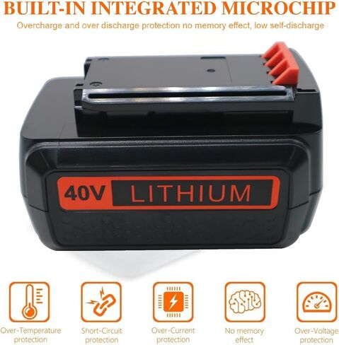 استبدال جديد مطور بقدرة 2.5 أمبير 40 فولت لبطارية ليثيوم بلاك اند ديكر 40 فولت ماكس LBX2040 LBX36 LBXR36 LBXR36-2 LBXR2036 LBX1540 LHT2436 متوافق مع أدوات بطارية بلاك اند ديكر 40 فولت اللاسلكية in Kuwait