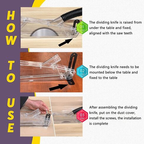 R-Shaped Stand Saw Cover, 4-10 Inch Anti-Dust Guard with Splitting Knife, Universal Dustproof Clear Plastic Case - Woodworking Table Saw Protection in Kuwait