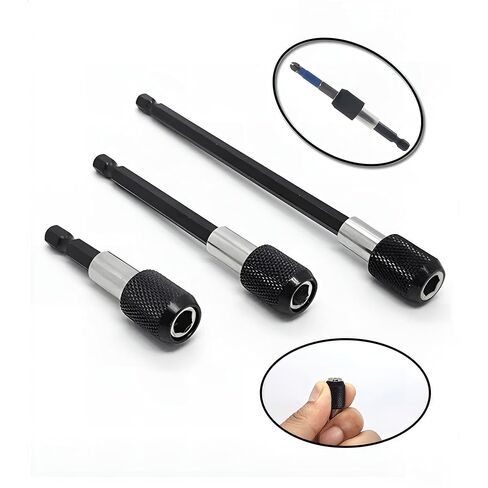 3 PCS Drill Bit Extension Quick Release Screwdriver Bit Holder 2.36" 4" 6" 1/4 inch Hex Shank Drill Bit Extender Magnetic Bit Extension Adapter Set for Power Screwdriver Drill Impact Driver in Kuwait