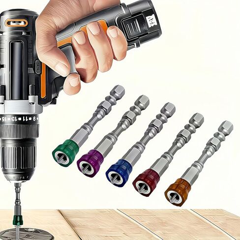 5pcs 65mm Magnetic Phillips Drill Bit Set, S2 Steel with 1/4" Hex Shank, Industrial Grade Power Screwdriver Bits for Impact Drivers, Magnetic Screwdriver Bits for DIY and Professional Use in Kuwait