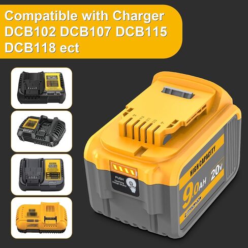 waitley 2 Pack 20V 9.0A Replacement Battery Compatible with Dewalt DCB200 DCD DCF DCG Series Cordless Power Tools (Not Made in Dewalt) in Kuwait