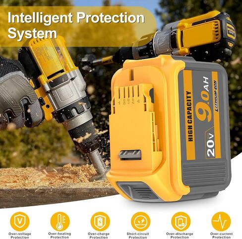 waitley 2 Pack 20V 9.0A Replacement Battery Compatible with Dewalt DCB200 DCD DCF DCG Series Cordless Power Tools (Not Made in Dewalt) in Kuwait