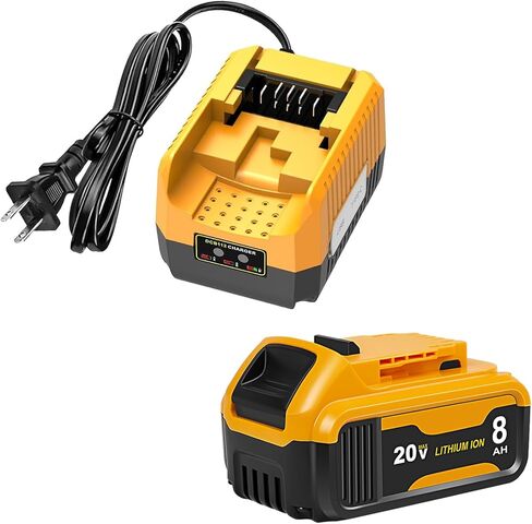 20V 8.0Ah Battery Replacement for Dewalt 20V MAX Battery and DCB112 Charger Combo,Compatible with DCB200 DCB201 Series Power Tools in Kuwait