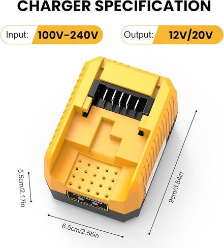 20V 8.0Ah Battery Replacement for Dewalt 20V MAX Battery and DCB112 Charger Combo,Compatible with DCB200 DCB201 Series Power Tools in Kuwait