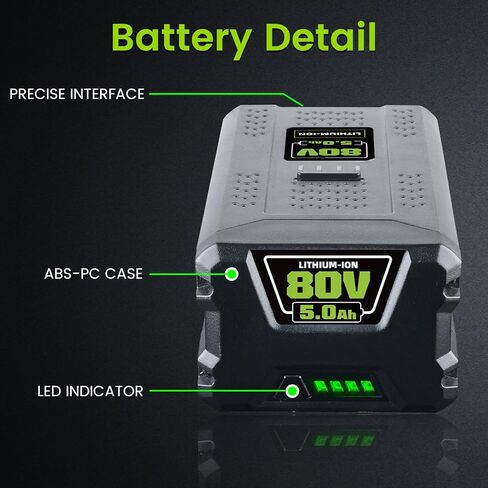ترقية 5.0Ah بديلة لبطارية Greenworks 80V GBA80200 GBA80250 GBA80300 GBA80400 GBA80500، متوافقة مع أدوات الطاقة اللاسلكية Greenworks 80V in Kuwait