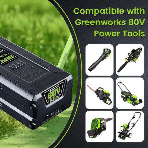 ترقية 5.0Ah بديلة لبطارية Greenworks 80V GBA80200 GBA80250 GBA80300 GBA80400 GBA80500، متوافقة مع أدوات الطاقة اللاسلكية Greenworks 80V in Kuwait