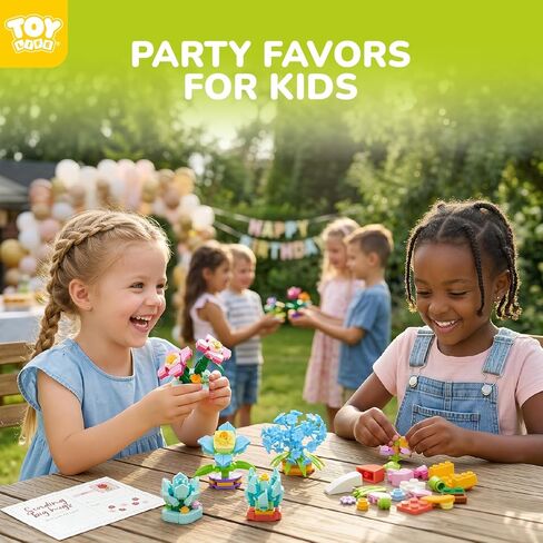TOY Life 30 Pack Party Favors for Kids, Mini Flower Building Blocks Set for Classroom Prize, Flowers Building Toy for Kids with Gift Cards, Birthday Gifts Easter Basket Stuffers for Boys Girls 6+ in Saudi Arabia