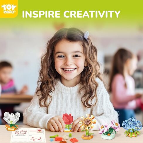 TOY Life 30 Pack Party Favors for Kids, Mini Flower Building Blocks Set for Classroom Prize, Flowers Building Toy for Kids with Gift Cards, Birthday Gifts Easter Basket Stuffers for Boys Girls 6+ in Saudi Arabia