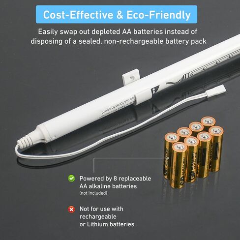 DC224K Reloadable Battery Tube - 12V Rechargeable Battery Wand for Motorized Shades, Uses 8 AA Batteries, Compatible with Tubular Motors in Kuwait