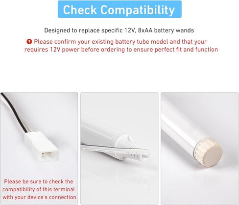 DC224K Reloadable Battery Tube - 12V Rechargeable Battery Wand for Motorized Shades, Uses 8 AA Batteries, Compatible with Tubular Motors in Kuwait