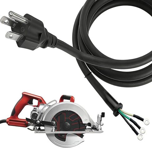 95104L 8.2ft Heavy-Duty 3-Wire 3-Prong Power Tool Replacement Cord for Circular Saw, Universal Fit for Spiral Drive & Worm Gear Drive Saws in Kuwait