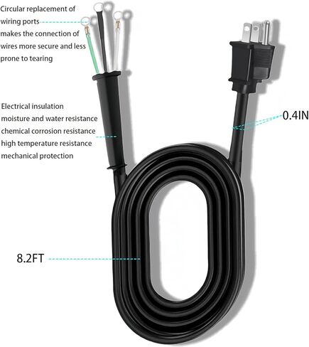 95104L 8.2ft Heavy-Duty 3-Wire 3-Prong Power Tool Replacement Cord for Circular Saw, Universal Fit for Spiral Drive & Worm Gear Drive Saws in Kuwait