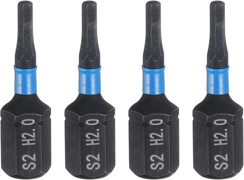 HARFINGTON 4pcs H2.0 Hex Screwdriver Bit 1/4" Hex Shank 25mm/1" Length Magnetic Hexagon Head Hex Bits S2 Steel Screw Driver Bit Industrial Grade Electric Drill Bits in Saudi Arabia