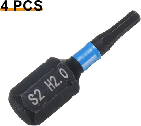 HARFINGTON 4pcs H2.0 Hex Screwdriver Bit 1/4" Hex Shank 25mm/1" Length Magnetic Hexagon Head Hex Bits S2 Steel Screw Driver Bit Industrial Grade Electric Drill Bits in Saudi Arabia