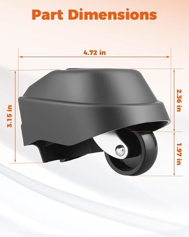 4Pack 12388 Foot Caster & 12293 Caster Wheel Kit Fit for Ridgid 6 9 12 16 Gallon Wet/Dry Vacs,Black in Kuwait