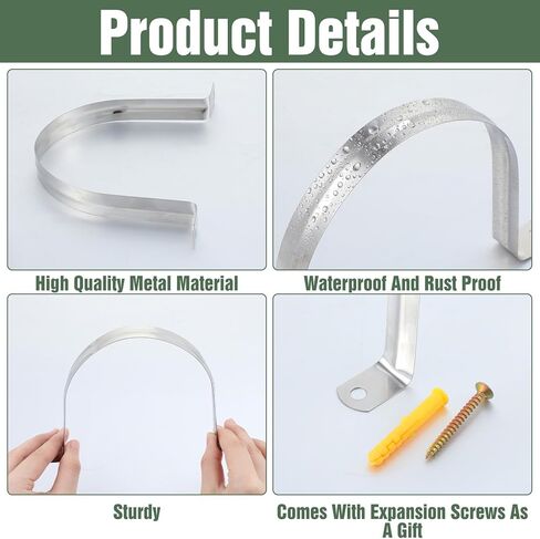 50 Pack Dust Collection Hose and Pipe Holder Adjustable Hangers Bracket, Don’t Broken Like Plastic After Long Time, Durable Spray Iron (Silver, 4.33 Inch) in Kuwait