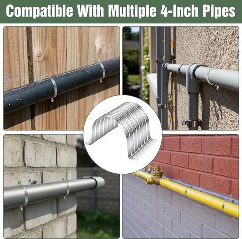50 Pack Dust Collection Hose and Pipe Holder Adjustable Hangers Bracket, Don’t Broken Like Plastic After Long Time, Durable Spray Iron (Silver, 4.33 Inch) in Kuwait