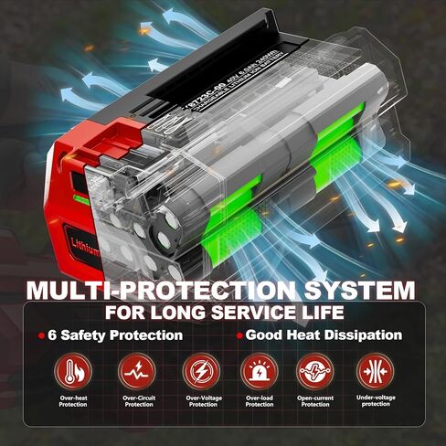 Replacement for Skil 40V Battery PWRCore Lithium Battery 6.0Ah BY8705-00, Compatible with PWRCore 40 Volt Cordless Power Tools and Chargers, for Skil Battery in Kuwait